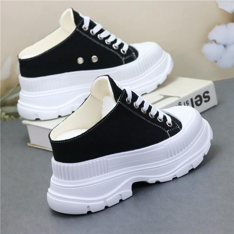 Fashion 9CM Summer New Thick Slippers Fashion Casual Women Sandals Canvas Bottom Heightening Shoes Female Indoor Women Low Sneakers