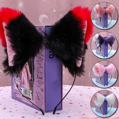 1PC Hair Jewelry Headwear Faux Fox Fur Cosplay Costume Cat Ears Hair Hoop Party Supplies Hairband