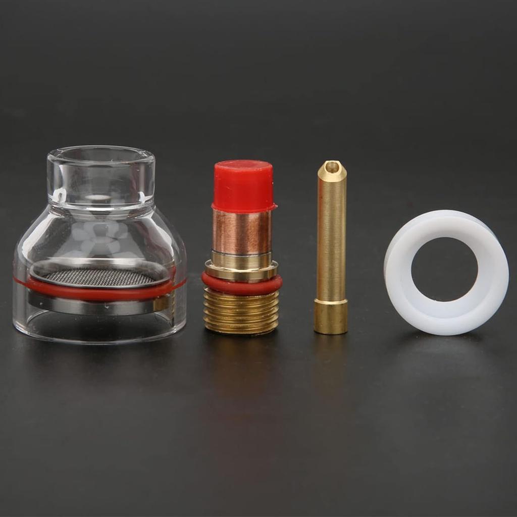 Tig Welding Gas Lens, Tig Welding Nozzle Cup Tig Torch Glass Cup Tig Welding Cup Fluid Nozzle Set Tig Welding Accessories for TIG-17/18/26(2.4MM)