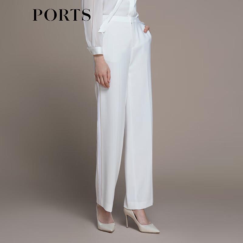PORTS Women's Triacetate Wide-Leg Pleated Trousers