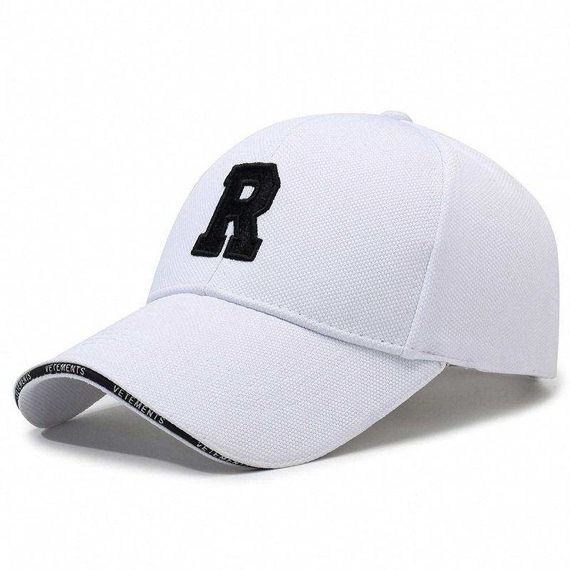 Embroidered R Letter Baseball Cap Adjustable Sun Protection Outdoor Hat Sports