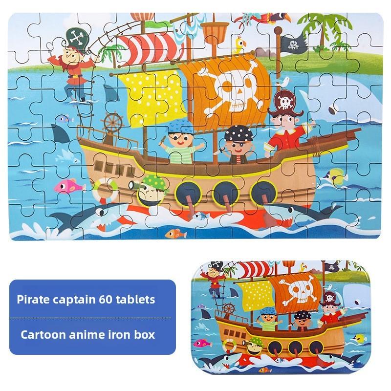 Holz-Kinderpuzzle mit 60 Teilen für Früherziehung und Konzentrationsförderung