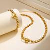 Hot Sale Love Heart Strap Chain Choker Necklace,18K Gold Plated Stainless Steel Necklace for Women,Charm Party Jewelry Gift
