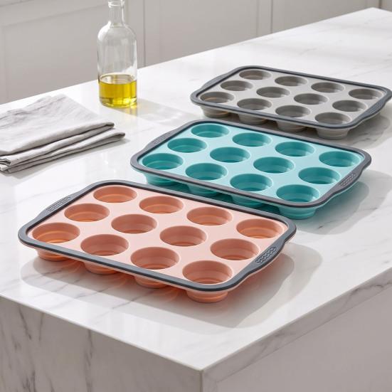 Cupcake Maker Mold Silicone Muffin Pan for Baking, 6/12-Cavity Easy Release Cake Flexible Baking Cups Mold, Food Grade Nonstick Kitchen