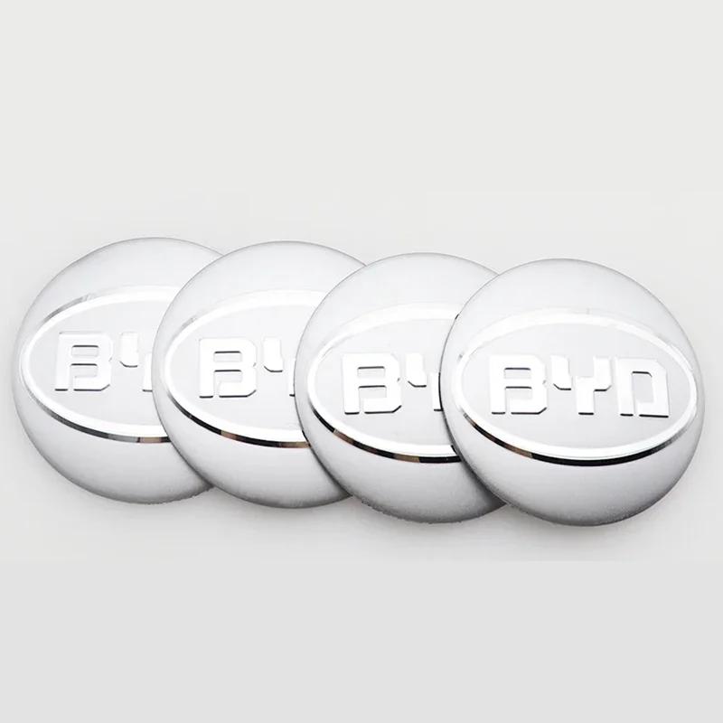 4Pcs 56mm Car Wheel Hub Caps Cover Rim Sticker Reflective Badge For BYD Tang F3 E6 Atto 3 Yuan Plus Song Max F0 G3 I3 Ea1 Dmi G6