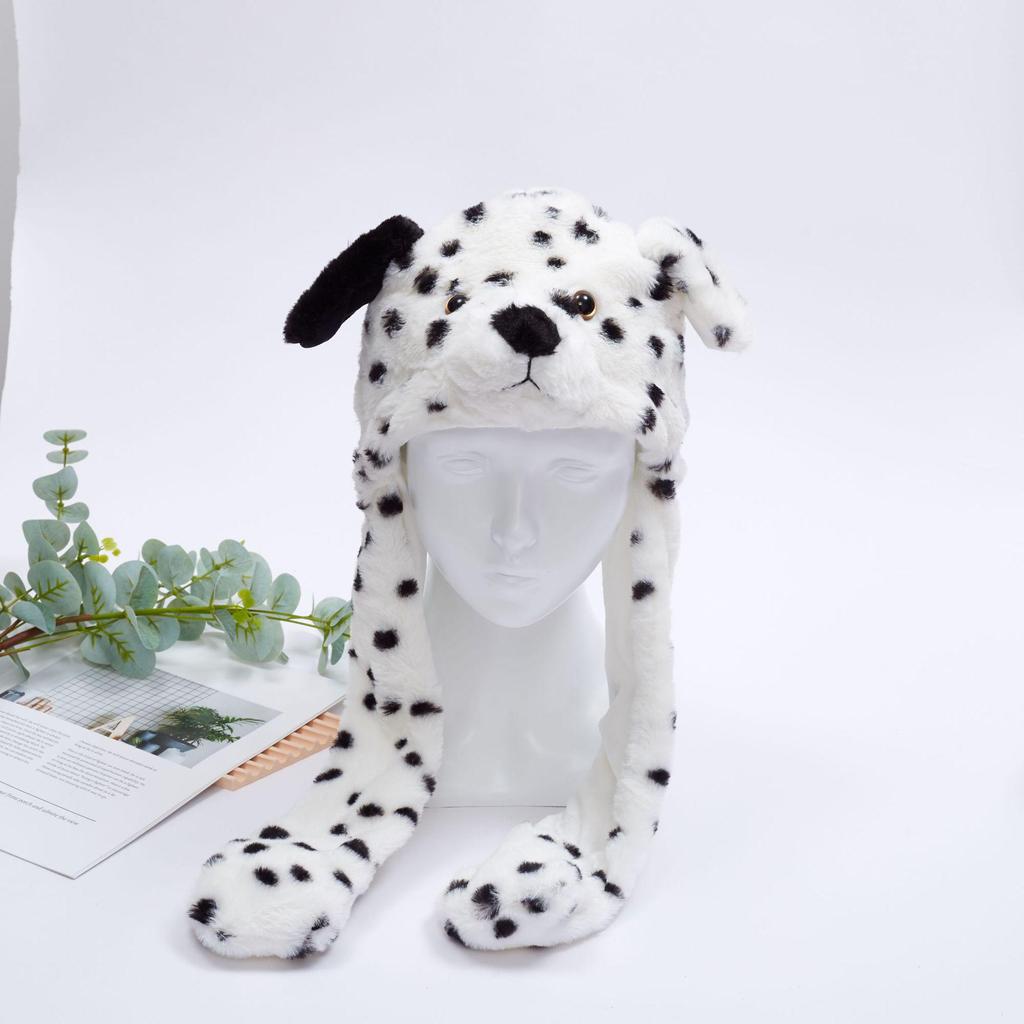 Entzückende Tier-Mütze mit beweglichen Ohren - Kinderwarme Cartoon-Stil mit Airbag-Spielzeug-Funktionen