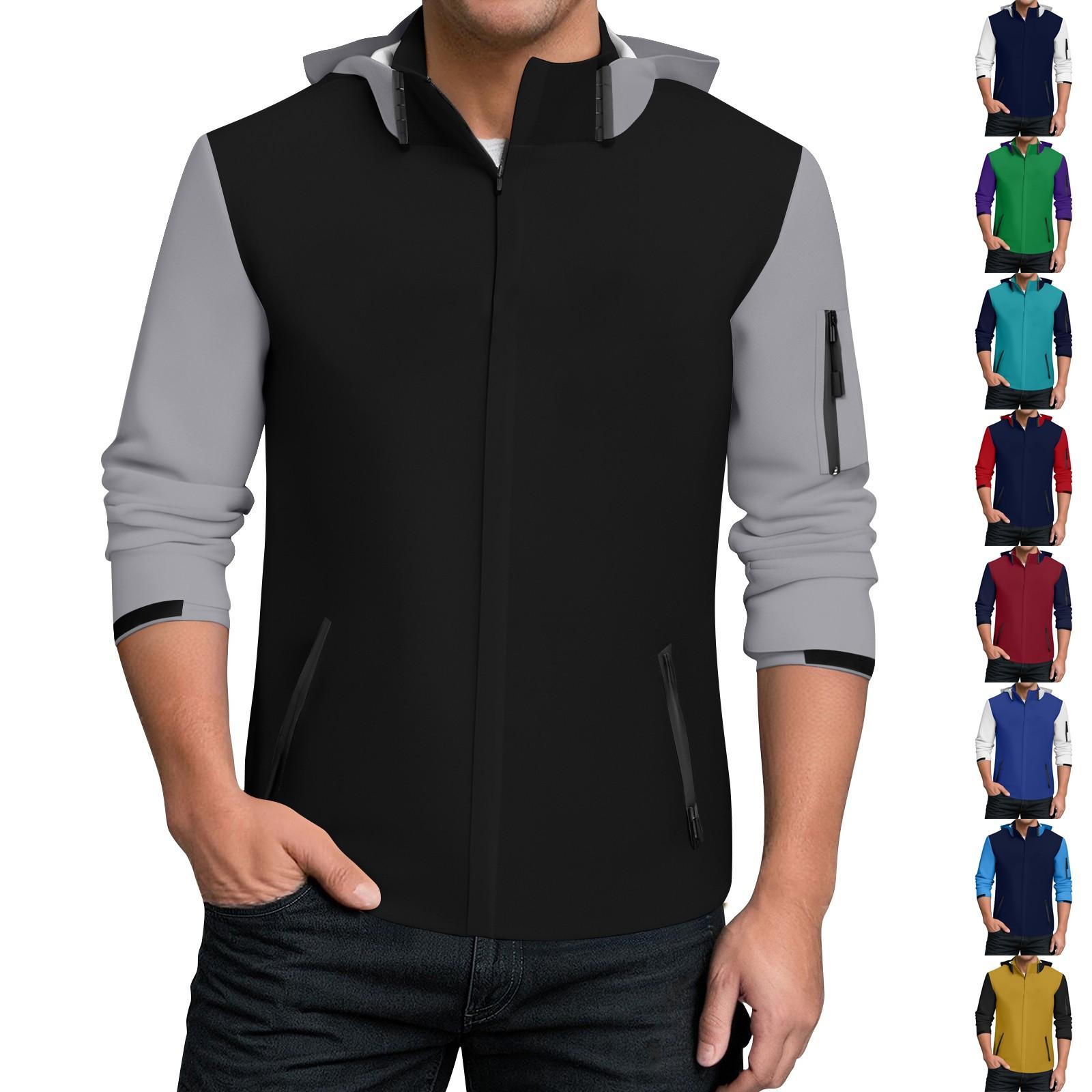 

Мужская водонепроницаемая ветровка, легкий дождевик с капюшоном для повседневной носки M