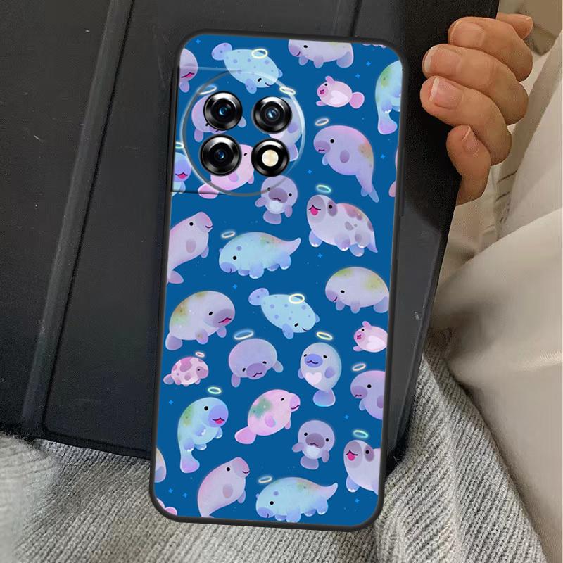 Cute Baby Manatee Case For OnePlus 13T 10T 8T 10R 12R 13R 15 13 12 11 10 9 Nord CE 5 2 3 4 Lite N20 N30 Cover