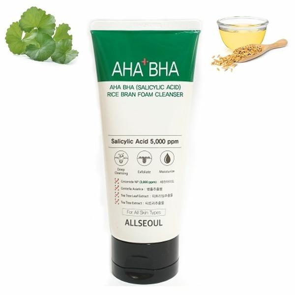 Cica AHA BHA Foam Cleansing Exfoliating Rice Bran Facial Oil (WAEADC3) Sikaahabaha Foam