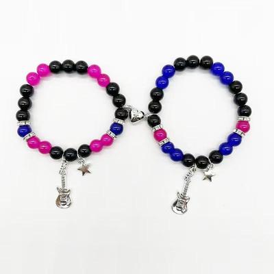 Cross-Border Beaded Bracelet with Spider, Cat, and Bat Pendants - Unisex Gift Jewelry