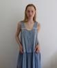 Nokeontencheu 213. Sheer Check Long Dress _ Sky Blue