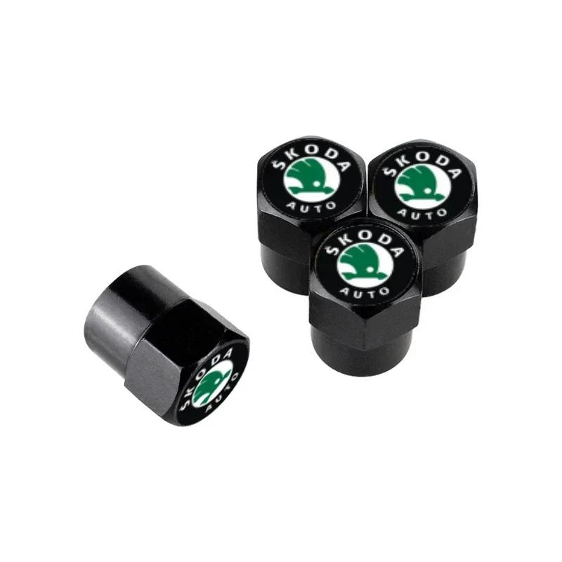 DPO3 Car Wheels Valve Stem Caps for Skoda Rapid Kodiak Kodiaq GT Octavia 3 Superb Yeti Fabia 1 Karoq Kamiq Tire Air Cover Accessories