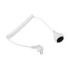 Extension Cord 3 X 1mm² Spiral Cable with Plug 0.8 2m Flexible IP20 16A for Home Office Outdoor Construction Site White