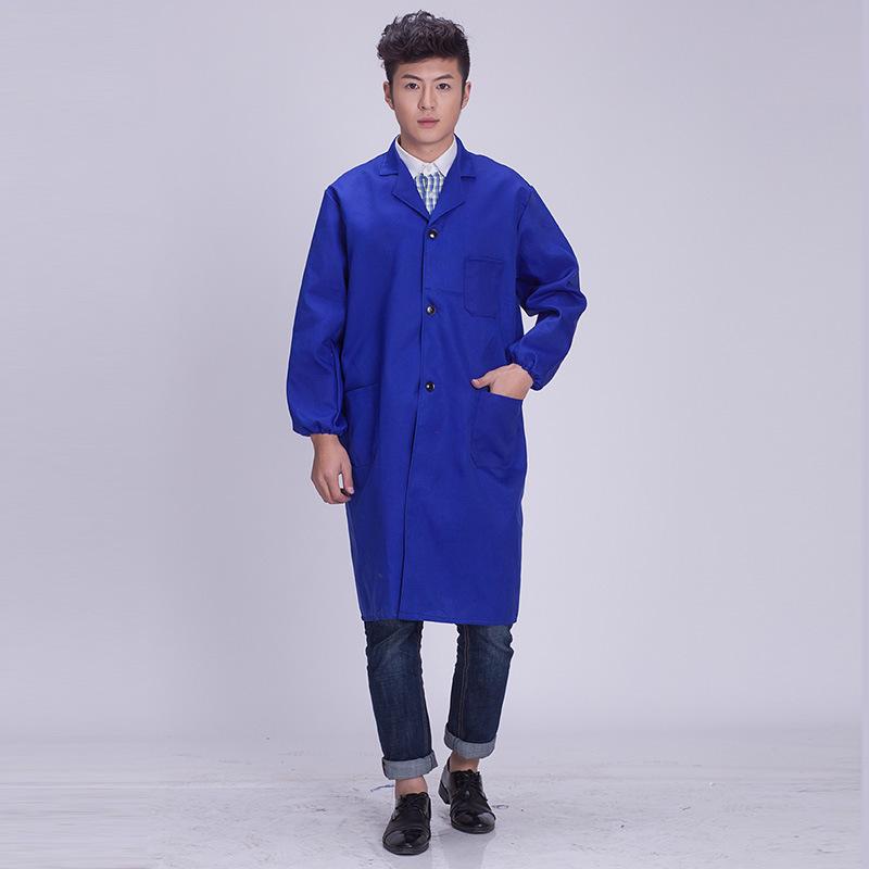 Smock de Trabalho Masculino de Manga Comprida à Prova de Pó - Azul