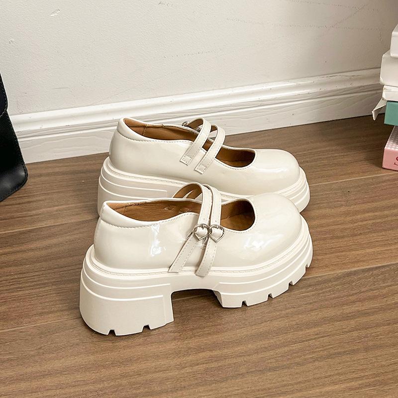 British style retro girls leather shoes summer new soft sole one pedal loafers college style Mary Jane single shoes