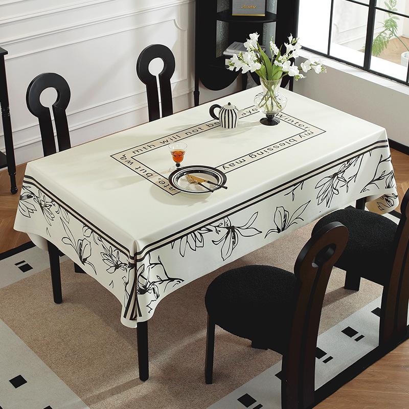 Retro Tablecloth Leave-in Oil-proof and Waterproof French Light Luxury High-end Dining Table Coffee Table Rectangular Tablecloth Dining Table Cloth