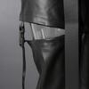 Punk Style Cut-Out PU Leather Pants Women Loose Straight Leg Casual Trousers Streetwear Fashion