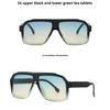 Women's sunglasses, retro large-frame square sunglasses, male and female pilot sunglasses.