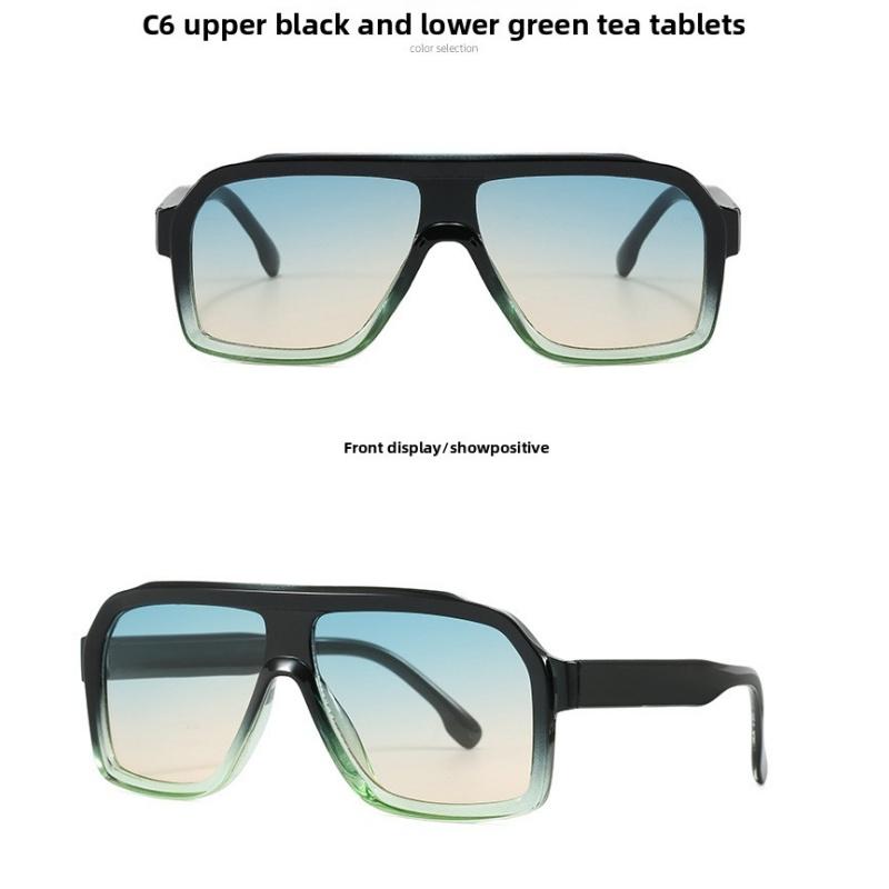Women's sunglasses, retro large-frame square sunglasses, male and female pilot sunglasses.
