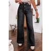 Spring New Dark Blue High-waisted Wide-leg Jeans Women's Fashion Retro Straight-leg Pants