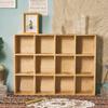 12 Grids Action Figure Wooden Storage Shelf Figure Wood Shadow Box Shelf Organizer for Bedroom