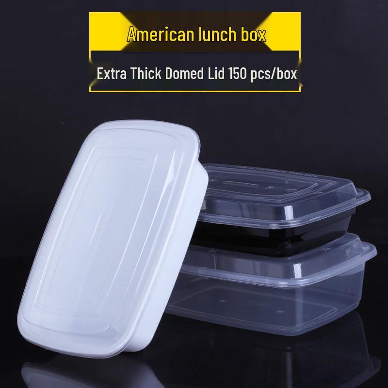 Miao Jiayi 1000ML White Disposable Plastic Takeaway Meal Boxes with Raised Lids