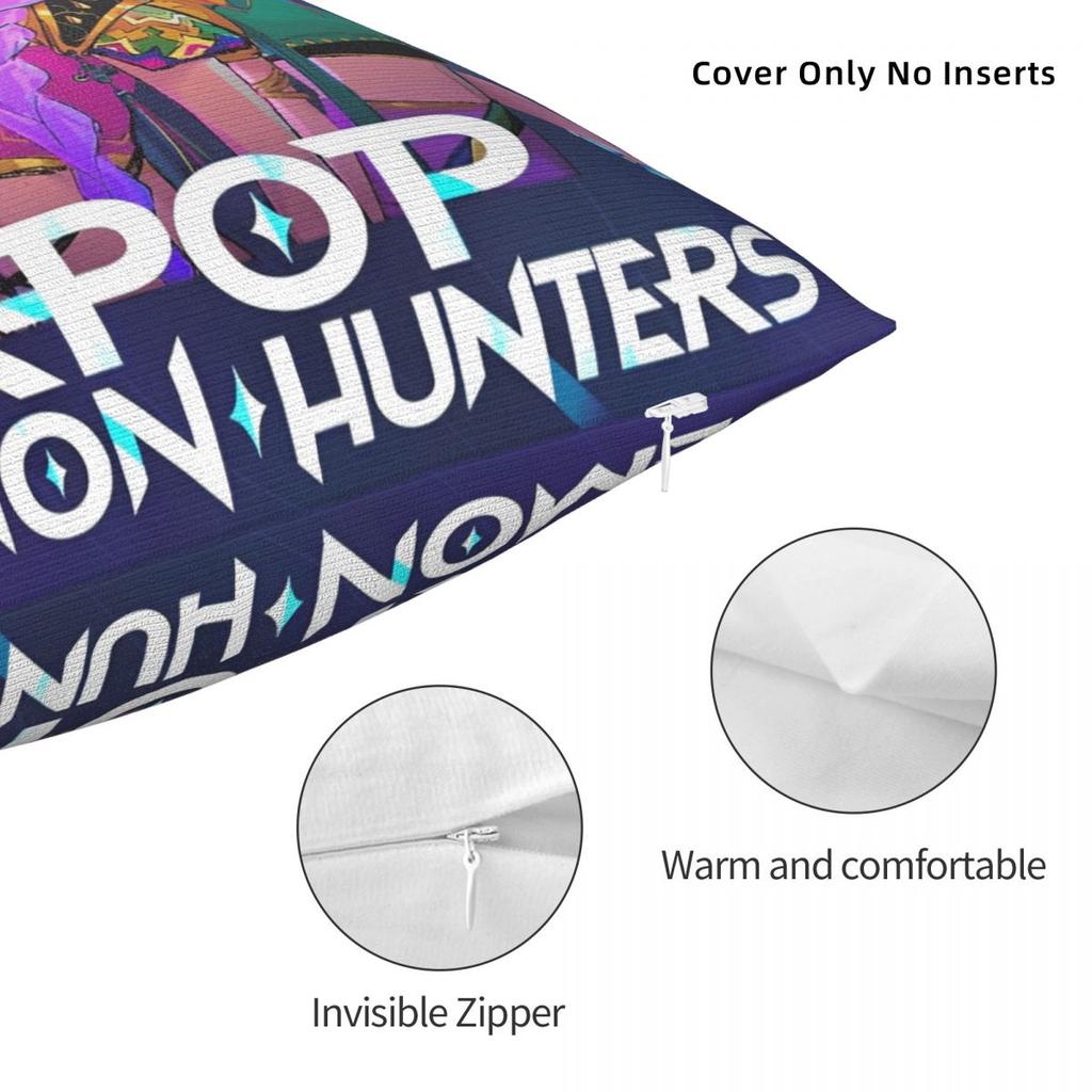 Home Decoration KPop Demon Hunters Huntrix Pillowcases Merch Pillow Cover Zipper Multi-Size