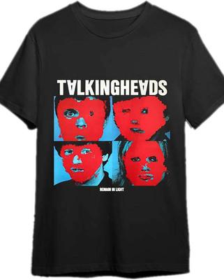 Men's Black Talking Heads 'Remain In Light' Album Cover Graphic T-Shirt - 100% Cotton Short Sleeve Tee