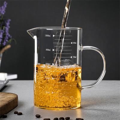 250/350/500/1000ml Glass Measuring Cup With Handle 1pc High Borosilicate Glass Milk Coffe Measuring Mug Heat-resistant Cup