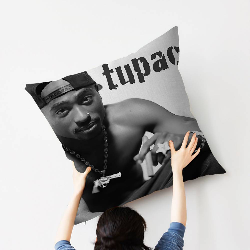 2PAC Hip-Hop Sänger Kissenbezug Auto Überwurfskissenbezug Für Sofa Auto Weihnachtsgeschenk 40x40cm 45x45cm