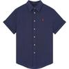 Cămașă Polo Uni In cu Guler Ascuțit și Nasturi Mânecă Scurtă Femei Albastru Marin 211A92158-005