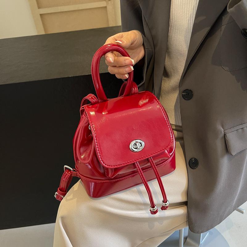 Solid Color Texture Portable Small Backpack Bag Women's New Fashion Casual Backpack Small Bag