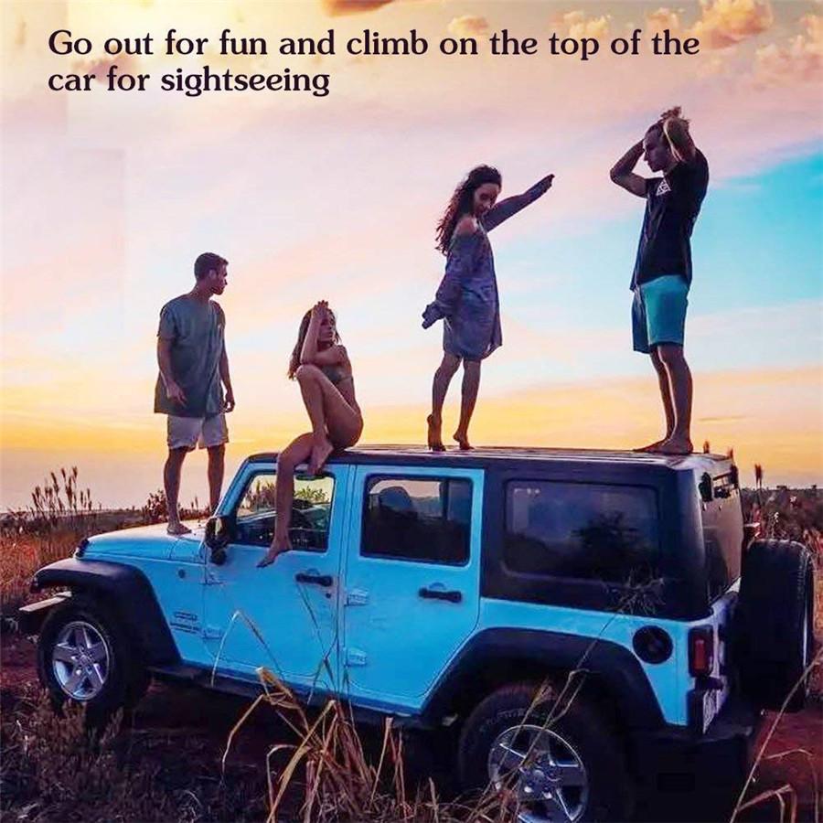 Universal Upgraded Lengthened With Rubber Protector Car Doorstep Vehicle Aluminum Alloy Folding Ladder Hooked On-on U Shaped Slam Latch Foot Pegs