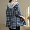 Navava Casual Warm Check Fleece Lined Long Sleeve Hoodie Shirt Nb2993