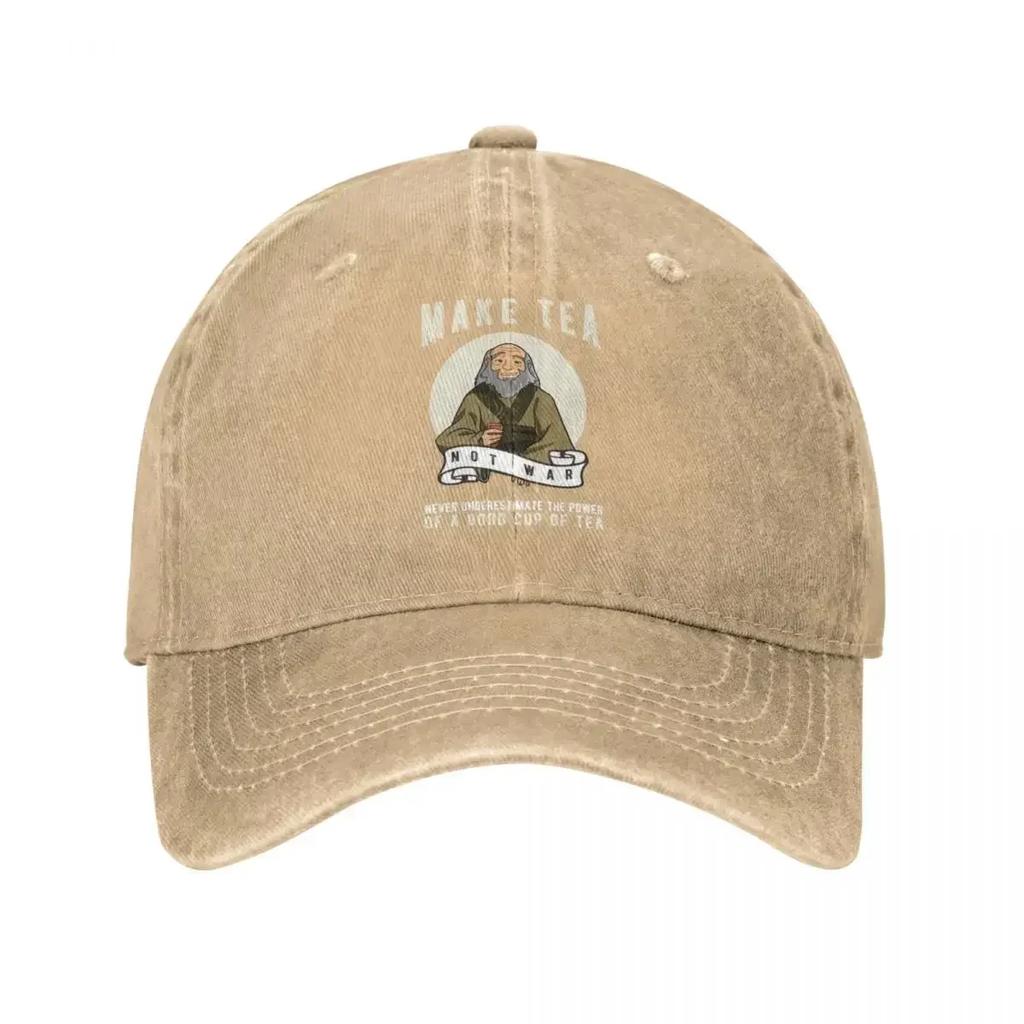 Uncle Iroh Jasmine Baseball Cap for Men Women Distressed Denim Headwear The Last Airbender Anime Activities Adjustable Fit Caps