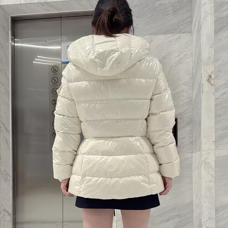 Dámská lesklá péřová bunda s kapucí 2025 - Úzký střih, Silná a teplá