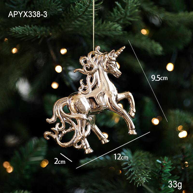 Cross-border Electroplated Christmas Tree Ornaments: Golden Snowflake & Reindeer Pendants