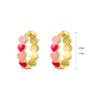 Color Love Ear Buckle Niche Design Sense Simple and Sweet Personality Circle Earrings