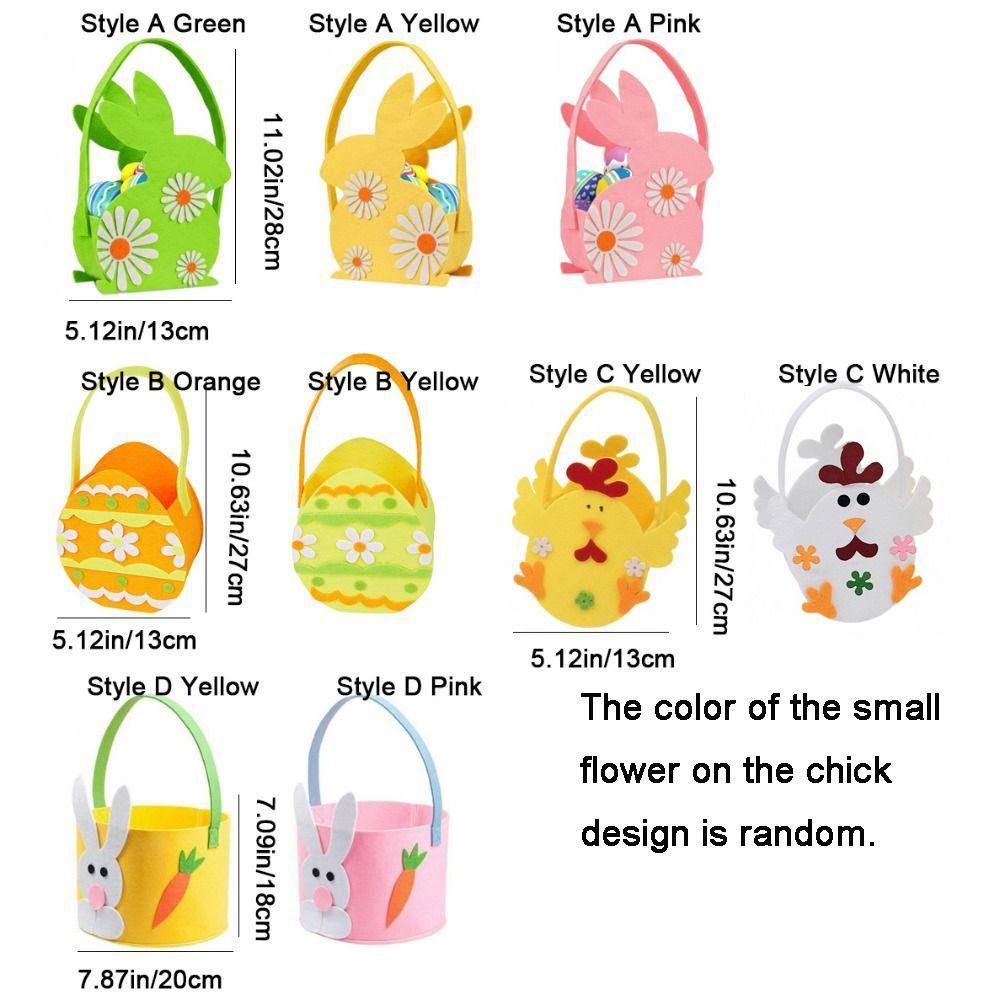 Cartoon Easter Felt Basket Cute Candy Gift Bag Multi-functional Rabbit Egg Basket  Easter Egg