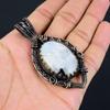 Moonstone Gemstone Pure Copper Wire Wrapped Handmade Pendant Jewelry