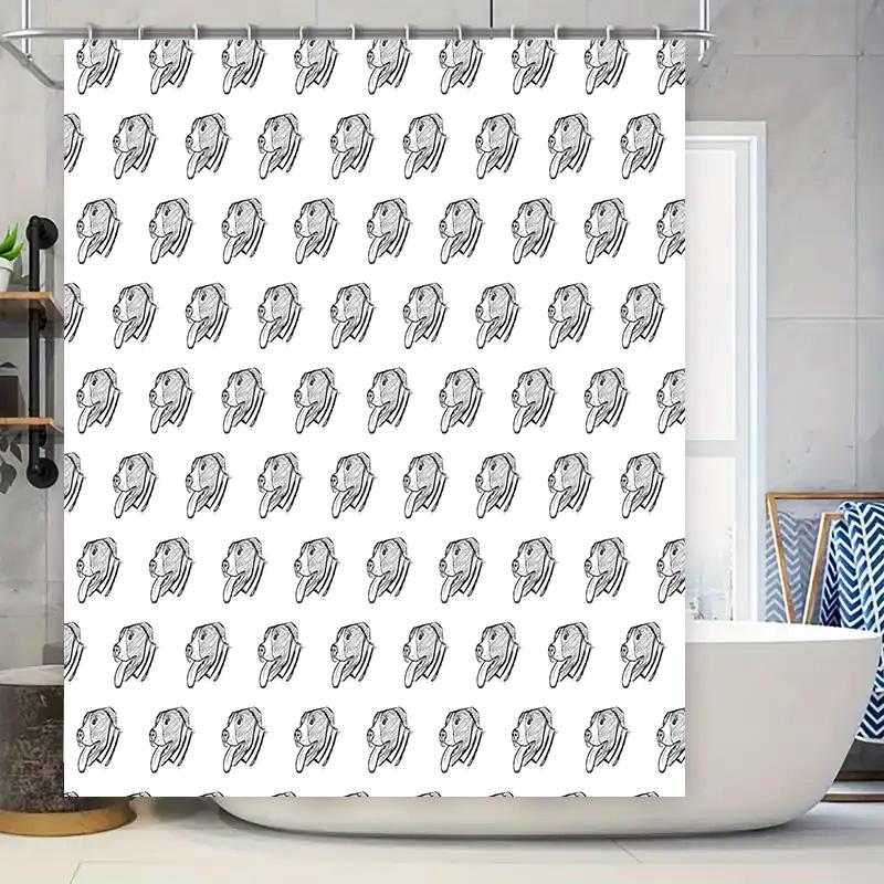 

Chic Black White Dog Pattern Shower Curtain For Bath Decor Durable Fabric Easy Installation (180 X 180 Cm) W60H190(CM)-1 Pcs