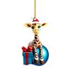 5pcs Acrylic Christmas Tree Pendant Cartoon Giraffe Pattern Home Decoration New Christmas Ornament