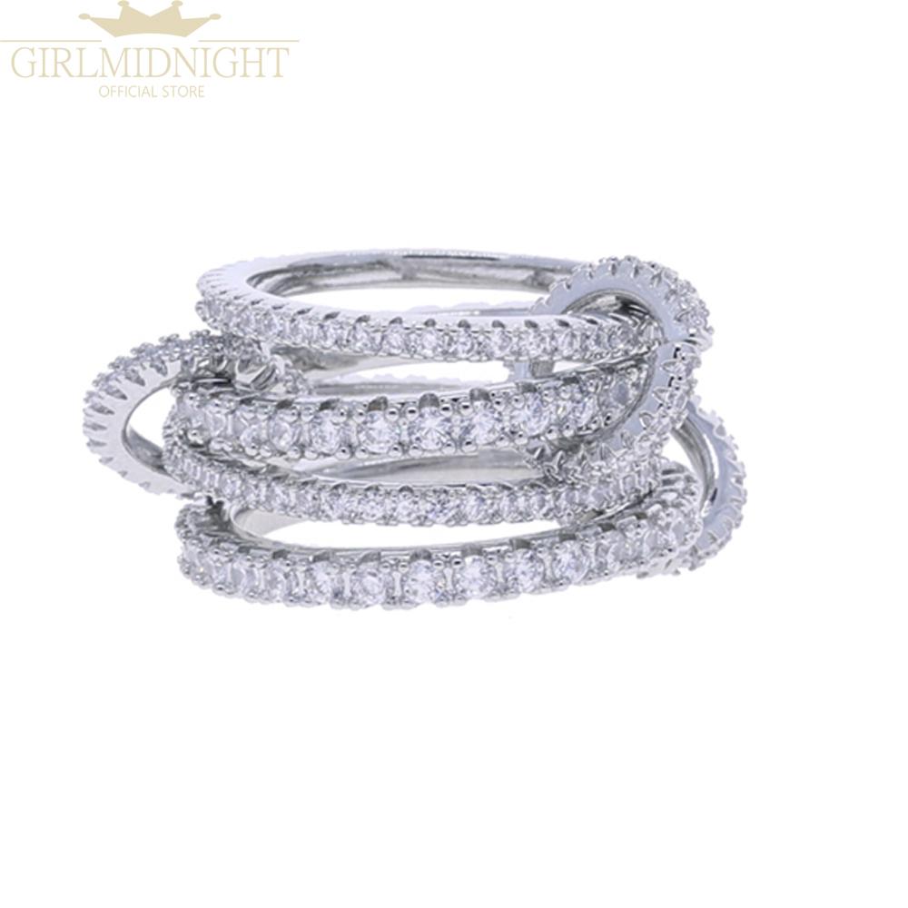 2026 Neue Spinelli Stapelbare Verlobungsringe Für Damen Iced Out Mikropflaster 5A Zirkonia Mix Farbe Mehrere Teile Stapel Finger Schmuck
