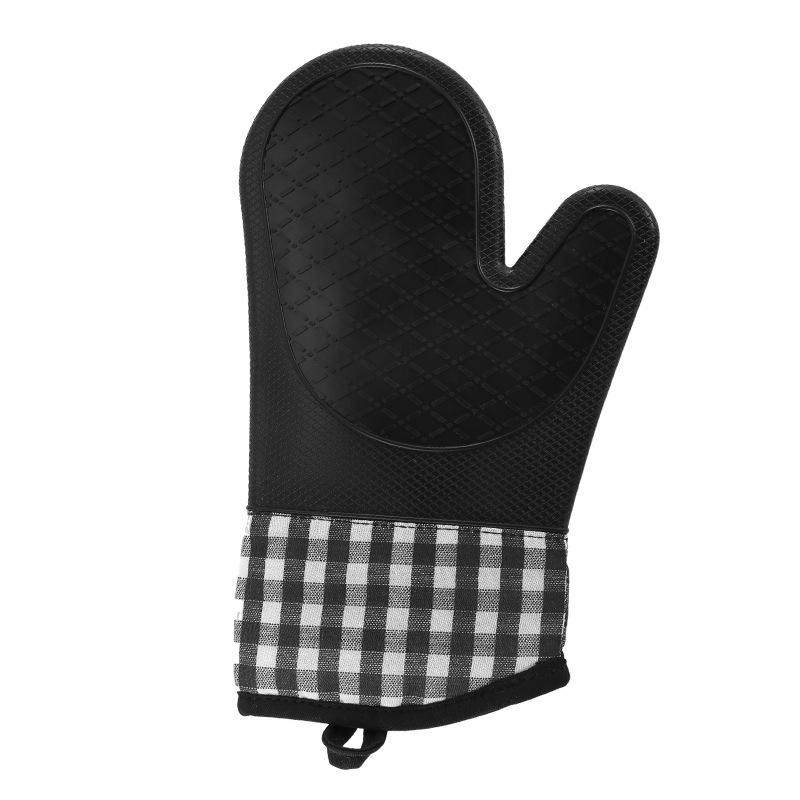 1PC BBQ High Temperature Resistant Gloves Silicone Insulation Flame Retardant Fireproof Baking BBQ Oven Gloves