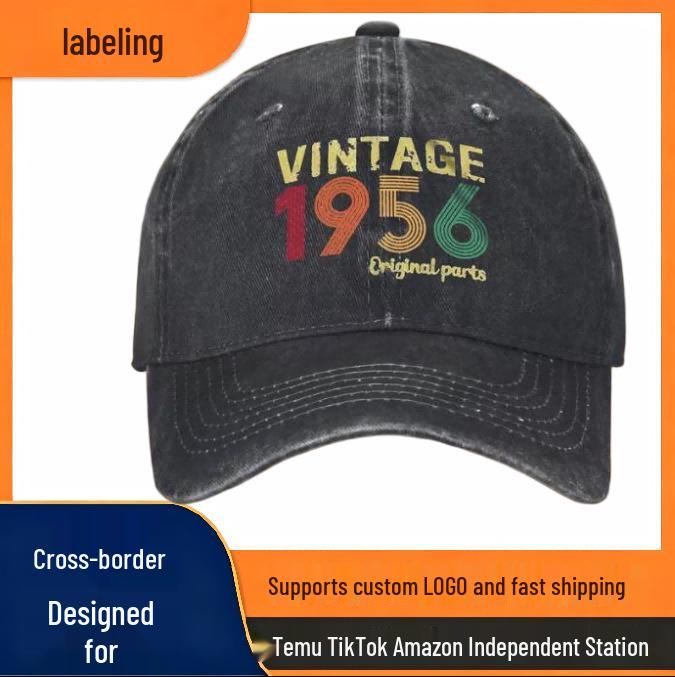 Vintage 1976-1996 Bedrukte Gewassen Katoenen Baseballpet