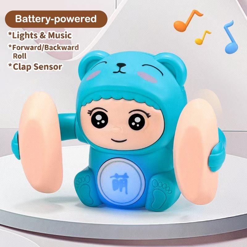 360° Tumbling Monkey Toy Adorable Musical LED Light Interactive Toy for Kids Boys Girls Party Supplies