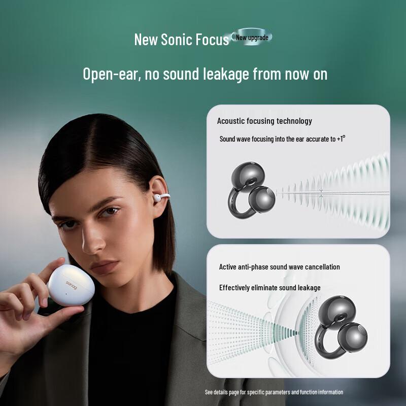 SANAG S7S AI Open-Ear Ear-Clip Sport Bluetooth Headset
