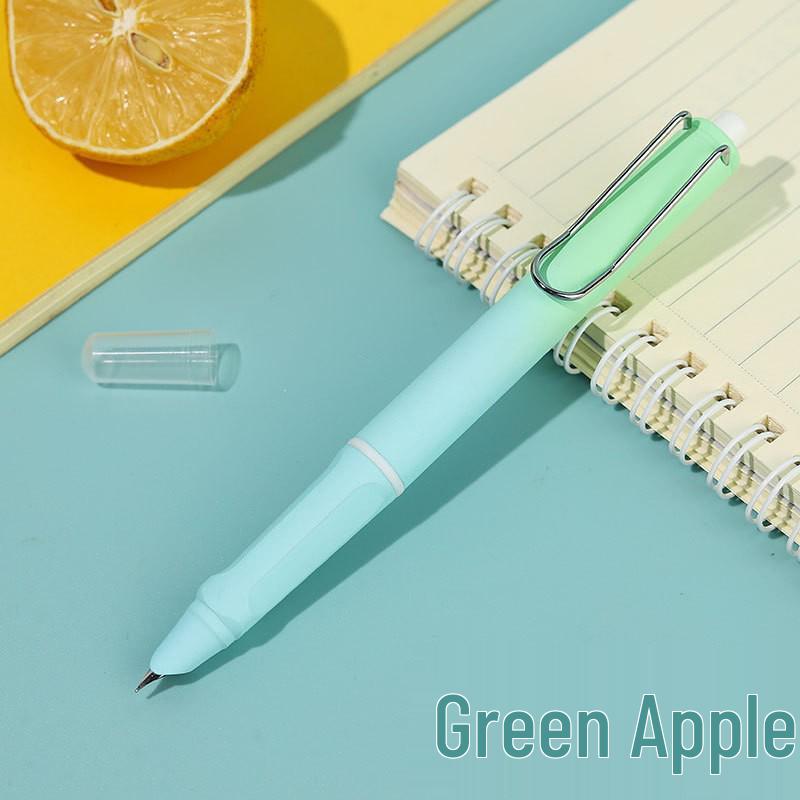 Refillable Ergonomic Fountain Pen for Students - Transparent Colored Plastic Design