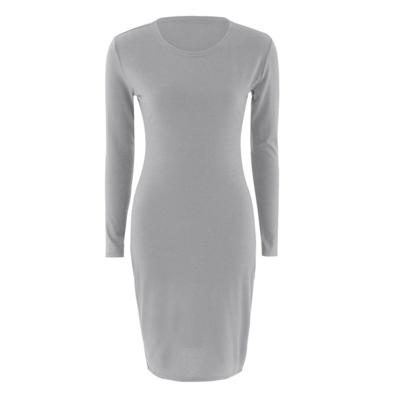 

European and American Sexy Slim-Fit Dress, Fashion Sexy Slim Dress Gray XL