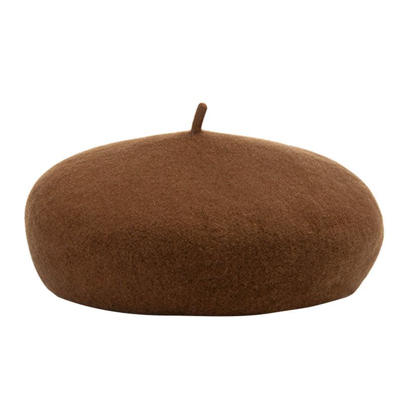 Large Head Circumference Simple Large Size Three-Dimensional Wool Beret Women'S Warm Literary Woolen Painter Hat